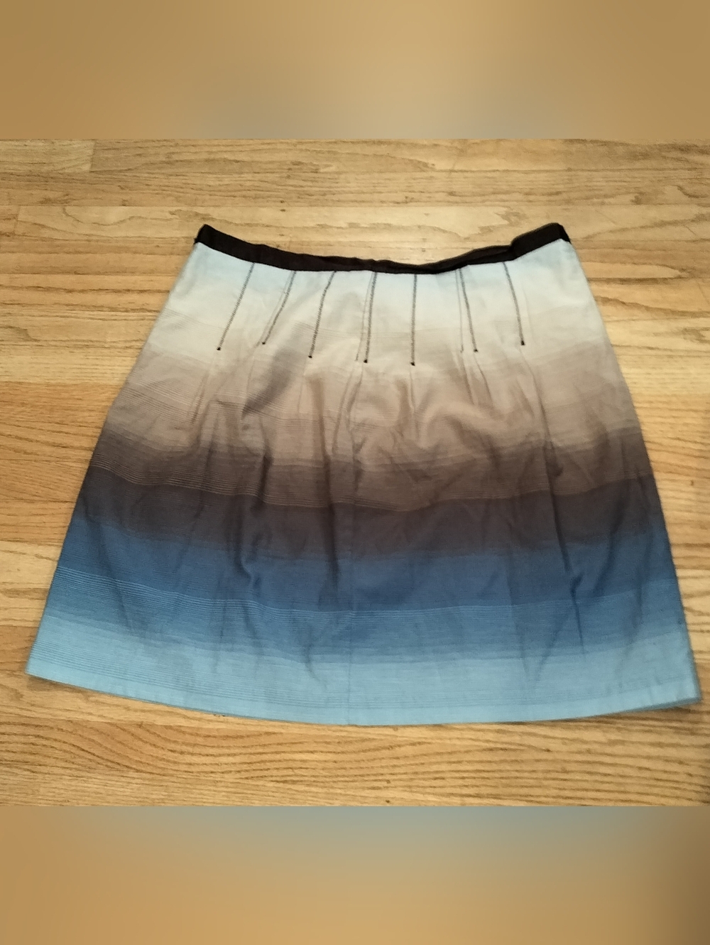 Liz Claiborne Ombre Lined A-Lined Skirt Zipper Size 16 Brown/Blue Knee Length